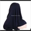 Women Plain Tortpan Bead Amira Hijab Dick Head Wrap على شال فوري المسلمين الحجاب