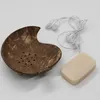 Creative Soap Dishes Retro Wooden Bathroom Soaps Coconut Shape Dishess Holder DIY Crafts