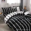 Moda estilo simples casa cama conjuntos de edredão capa lisa chapa lençóis inverno rei rei rei size conjunto com cor diferente 210706