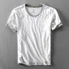 Men's T-Shirts Bamboo Cotton T-Shirt 2021 Summer Casual Thin Washed Old Short Sleeve Bottoming Tshirt