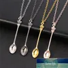 Charm Tiny Tea Lepel Vorm Hanger Ketting met Kroon Voor Vrouwen 4 Kleuren Creatieve Mini Lange Link Sieraden Lepel Ketting Fabriek Prijs Expert Design Quality Nieuwste