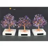 Sunligoo Mini Guérison Cristal Pierres Argent Arbre À La Main Fil De Cuivre Enveloppé Gemme Feng Shui Arbre Décor À La Maison Ornements Arbre 210318