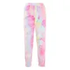 Pantaloni da donna Capris Flanella in pile Cargo Donna Tie Dye Jogging Pantaloni a vita alta Pantaloni sportivi Autunno Inverno Pantaloni larghi