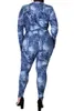 Partihandel plus storlek kläder Womens Tracksuit Set Långärmad Overells Romper Shorts + Hög midja Skinny Trousers Kvinna 210525