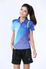 Badminton Wear Set för toppkvalitet för kvinnliga föräldrar och barn blå skjorta med shorts utomhuskläder Tennisbord Athletic Set S58692204