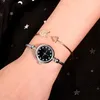 Titta på Women Watches Luxury Quartz Wristwatch Woman rostfritt stålklänning Small Bangle Armband Ladies Wristwatches252m