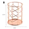 Rose Gold Pen Pencil Pothållare Kosmetisk Makeup Stroage Container Desk Organizer Heminredning LLB12597