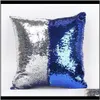 Bedding Supplies Textiles & Garden11 Color Sequin Mermaid Cushion Er Magical Glitter Throw Pillow Case Home Decorative Car Sofa Pillowcase 40