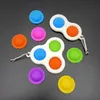 DHL Rainbow Keychain Pandents Pop It Fidget Toy Sensory Push Bubble Autism Special Needs Anxiety Stress Reliever for Office Fluorescen Stock