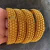 Bangle 4pcs Dubai Bangles For Women Gold Color Islam Middle East 24k Ethiopian Bracelets Wedding Jewelry African Gifts