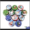 Joyeux Noël Modèle Boîte En Métal Circulaire Aromathérapie Bougie Pot Thé Parfumé Emballage De Bonbons Makou Étui En Fer 1 6 To J2 Rc6Qn Candle7662046