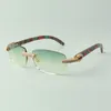 Designer micro-paved diamond sunglasses 3524026 with peacock wooden legs glasses, Direct sales, size: 56-18-135mm