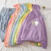 Mignon chat sweats à capuche imprimés femmes automne sweat ample femme lui-même Harajuku Kawaii pull à capuche épaissir Couple manteau Y0820