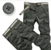 Calça Cargo Camuflada Masculina Casual Algodão Multibolsos Militar Tático Streetwear Macacões Work Combat Calças Longas