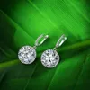 Boucles d'oreilles diamant Moissanite coupe ronde 5ct 100% réel 925 en argent Sterling fête mariage boucles d'oreilles pendantes pour femmes bijoux