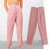 Kvinna Chic Candy Color Office Professional Mujer Byxor Mode harajuku All-Match Slim High-Waist Women's Trousers 210925