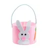 2022 Vlies Ostern Bunny Basket Eimer 3D Kaninchen Karotte Dekoration 7x8 Zoll Süßigkeiten Bag Party Geschenk Aufbewahrung Kinder Kleinkind Nette Handtasche Tote mit Griff