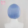 AniHutREM Perruque Anime Re:Zero Starting Life in Another World Résistant à la chaleur Synthétique Bleu Cosplay Cheveux REM Y0913