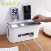 MULTIFUNCTION DESKTOP Organizer Power Strip Wire Storage Box Anti Damm Hantera laddare Socket Cable Case Network Line Storage Bin