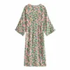 여름 드레스 여성 긴 소매 우아한 캐주얼 패션 세련된 레이디 KAFTAN MAXI 드레스 여성 느슨한 보 코 드레스 가운 FEMME 210709