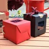 Cake Boxes Transparent Window Kraft Paper Box Foldable Cupcake Wrap Package Valentines Day Christmas Gift Packaging Boxes DAP273