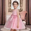 Christmas Frocks Girl Roupas Crianças Vestidos Para Meninas Vestido De Flor De Laço Vestido Do Bebê Festa De Casamento Vestido Crianças Menina Princes G1215