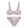 NXY SEXY SET New European And American Women's Underkläder Satin Face Tunn Bomull Half Cup Bra Suit Bra Set Kvinnor Underkläder Set 1128