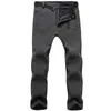 Sträck Vattentät byxor Män Casual Vinter Tjock Varm Fleece Shark Skin Byxor Man Windbreaker Sweatpants Mens Tactical Pants 210714