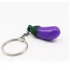 3D Imitation Vegetables keychain Eggplant key ring for women handbag pendant Charms Decoration9553587