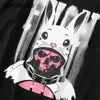 Harajuku Tshirts Streetwear Rabbit Skull Punk Rock Gothic Tees Shirts Hip Hop Fashion Men Short Sleeve Tops 210602