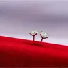 Gümüş Gümüş Elmas Çubuk Küpeler Vücut Kadınları Zircon Stud Ear Halkalar Düğün Piercing Moda Takı Hediyesi ve Sandy