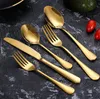 Zestaw obiadowy Obiad 5 sztuk Zestawy Flatware Zestawy Ze Stali Nierdzewnej Set-Hurtownie Nóż Deser Desery Spoon Fork SN4273