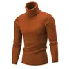 Men's Turtleneck Sweaters Thick Winter Warm High Neck Sweater Mens Sweaters Solid Color Slims Pullover Men Knitwear Male Sweater 211221