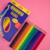 Pais de pintura Líder de cor oleosa 12, 18, 24, 48, 36 cores desenho encaixotado coloração lápis de desenho infantil