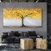 Vintage Home Decor Golden Rich Tree Poster Oil Painting Printed On Canvas Wall Art Pictures For Living Room Decoration Entrance