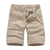 Märke Mens Cargo Shorts Högkvalitativ Svart Militär Kort Byxor Bomull Solid Casual Beach Sommarbotten 210716