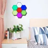 RGB LED Honeycomb Quantum Hexagon vägglampa med beröringskänslig för sovrum vardagsrum trappa loft DIY dekor nattljus