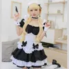 Svart vit choklad halloween kostymer franska bowknot maid kjol tjejer kvinna amine cosplay kostym servitris party y0913