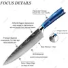 Xituo Kitchen Knives Набор изысканный синий смола ручка лазерный Damascus шаблон шеф-повар нож Santoku Cleaver нарезки ножи лучший подарок