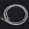 Kopparpläterad 925 Sterling Silver Snake Bone Chain Halsband Bred1mm Hummerlås Smycken 16 18 20 22 24 26 28 30 tum