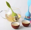 Teasverktyg Sweet Leaf Folwer Silicone Infuser Reusable Strainer med Drop Tray Novelty Tea Ball Herbal Spice Filter Daj01