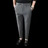 メンズスーツブレザーズパンタロンホムファッション2022春の男性ドレススーツパンツソリッドスリムフィットビジネスフォーマル着用カジュアルズボンブラック
