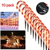 Tuin Decoraties 5pcs / 10st Christmas Candy One voor Four Solar Cane Pathway-verlichting LED Outdoor USB Charge
