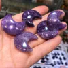 Cadeau de vacances Naturel Lepidolite Purple Mica Lune Crystal Polied Stone Traitement Décoration Craft et minéral5867723