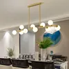 Kreativ matsal Bubble Pendant Lamp Nordic Modern Strip Light Black Gold Hotel Home Art Decor Bar Table Top Chandelers Nordic Style Ball Lamps
