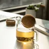 High Quality Borosilicate Glass Teapot Transparent Heat Resistant Chinese kung Fu Puer Oolong Set Milk Pot 210724