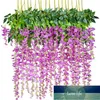12 pçs / wisteria flor artificial flor de seda arco casamento diy casa jardim decoração decoração pingente planta parede