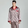 Mens Silk Satin Pyjama Set Pyjama Pyjama Nachtkleding Loungewear L, XL, XXL, 3XL Retro Europese en Amerikaanse mannen