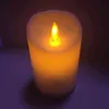 Velas delicadas de plástico realista, balanço amarelo Bougie elétrico decoratiF, luz de luz de luz bateria cheia desenhada velas falsas H1222