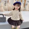 Filles pull bébé manteau Outwear 2021 Plus velours épaissir chaud hiver automne tricot Scoop veste à manches longues enfants tissu Y1010